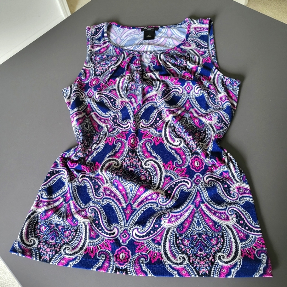 Ann Taylor Sleeveless Floral Top XSP